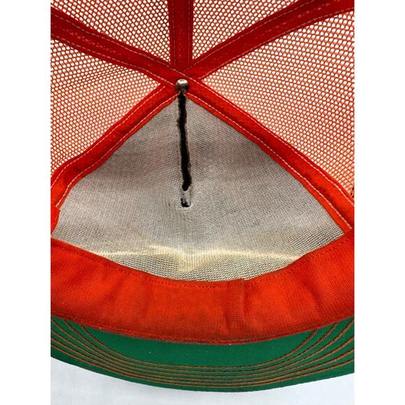 Vtg Leopards Van Vleck Snapback Mesh Trucker Hat Cap Black Orange High School - Picture 10 of 11